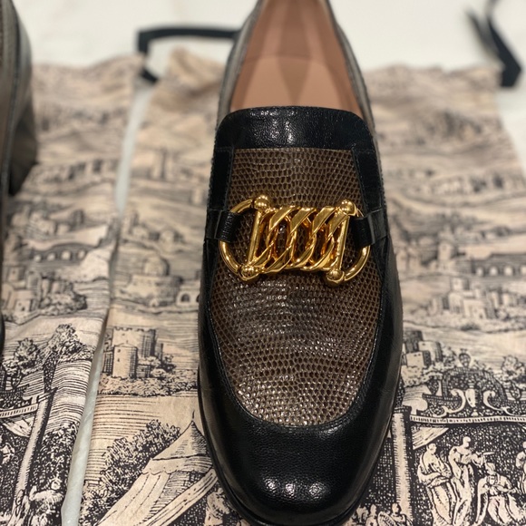 Gucci   Ebal Horsebit Lizard-Embossed Leather Chain Loafers  Size 39. - Picture 11 of 17